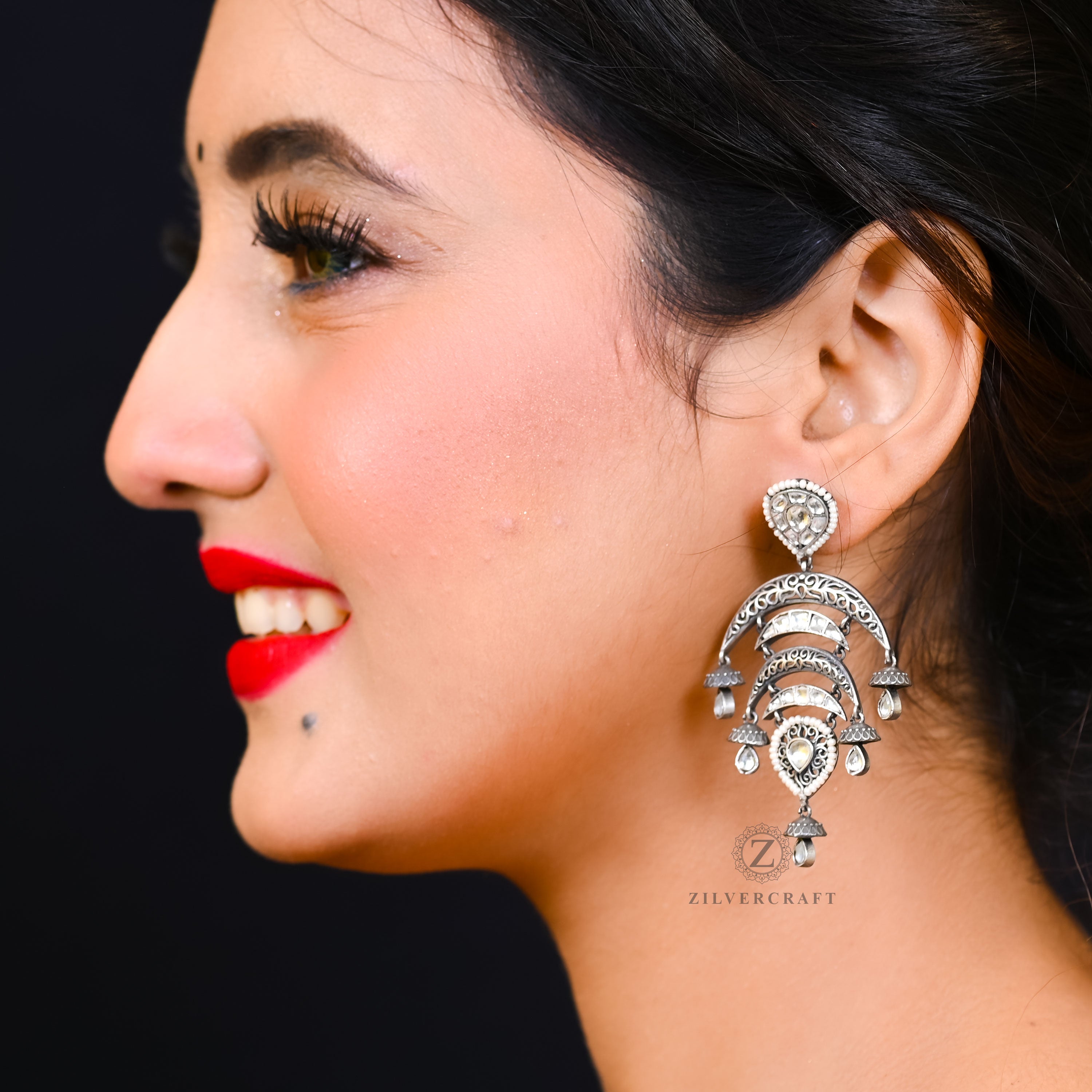 Celestial Ganesha Lapis Silver 925 Earrings