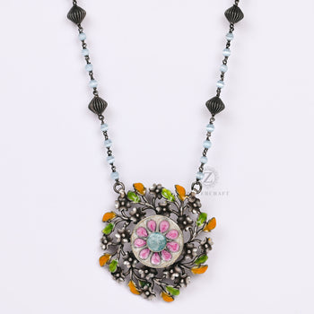 Meenakari Flower Necklace