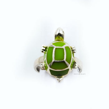 Green Meena Turtle Ring