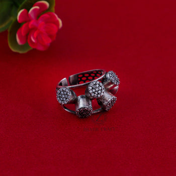 BySilverStone Modern Ancient Designs in Harmony Silver Ring w India | Ubuy
